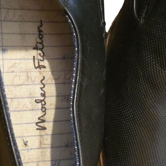 Modern Fiction Black Leather Oxfords Accent 11.5 Preppy Old Money Collegiate - Picture 7 of 13